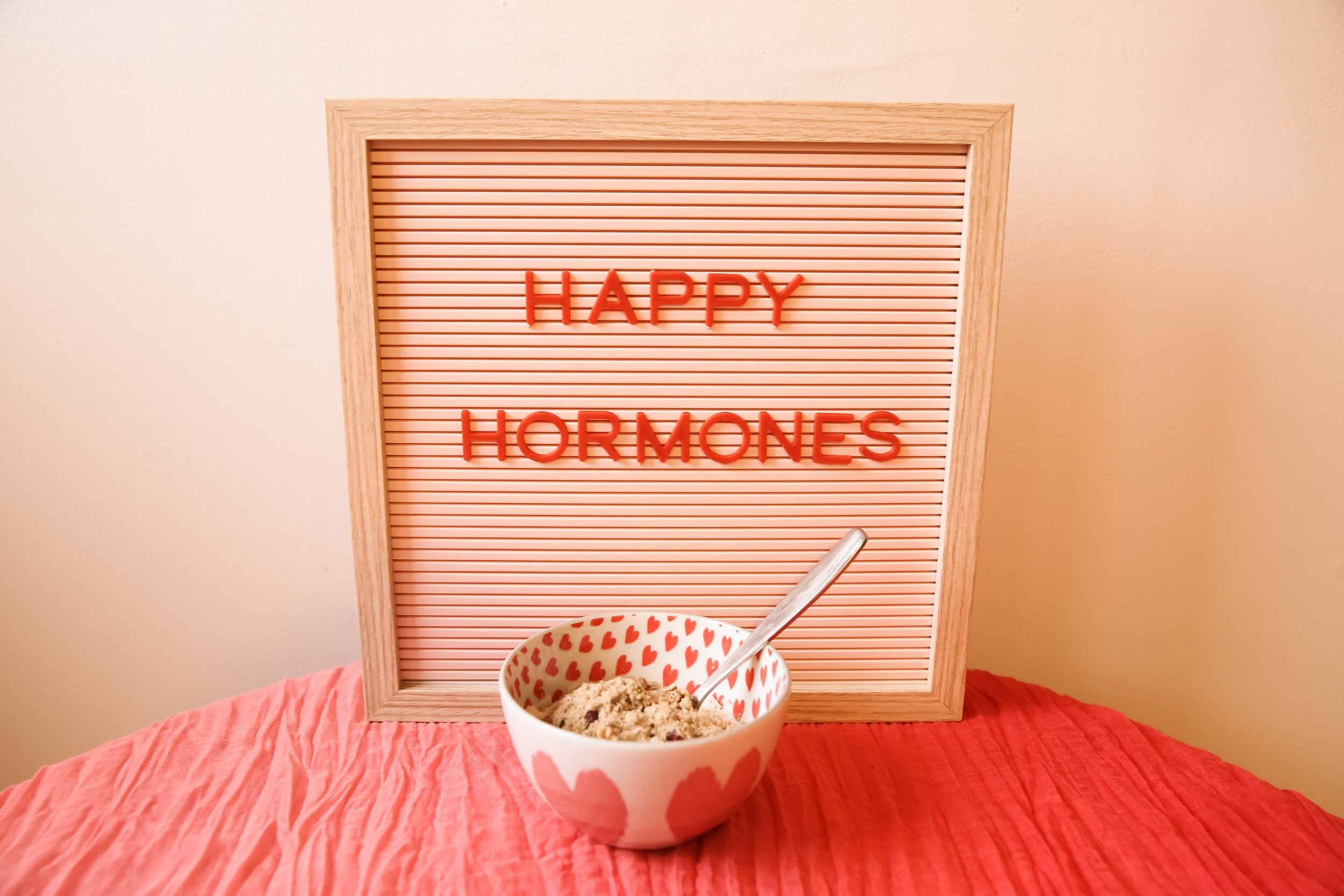 Board with Happy Hormones on it