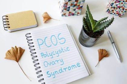 PCOS written in an exercise book